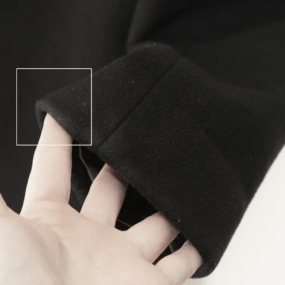 Babaton Cocoon Coat Black Cashmere Wool Funnel Neck Minimal Goth Quiet Lux Coat - Picture 10 of 16